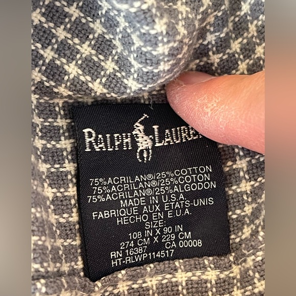 🆕Ralph Lauren Home collection King size cotton lightweight blanket 1990s VTG NOS - Picture 4 of 14